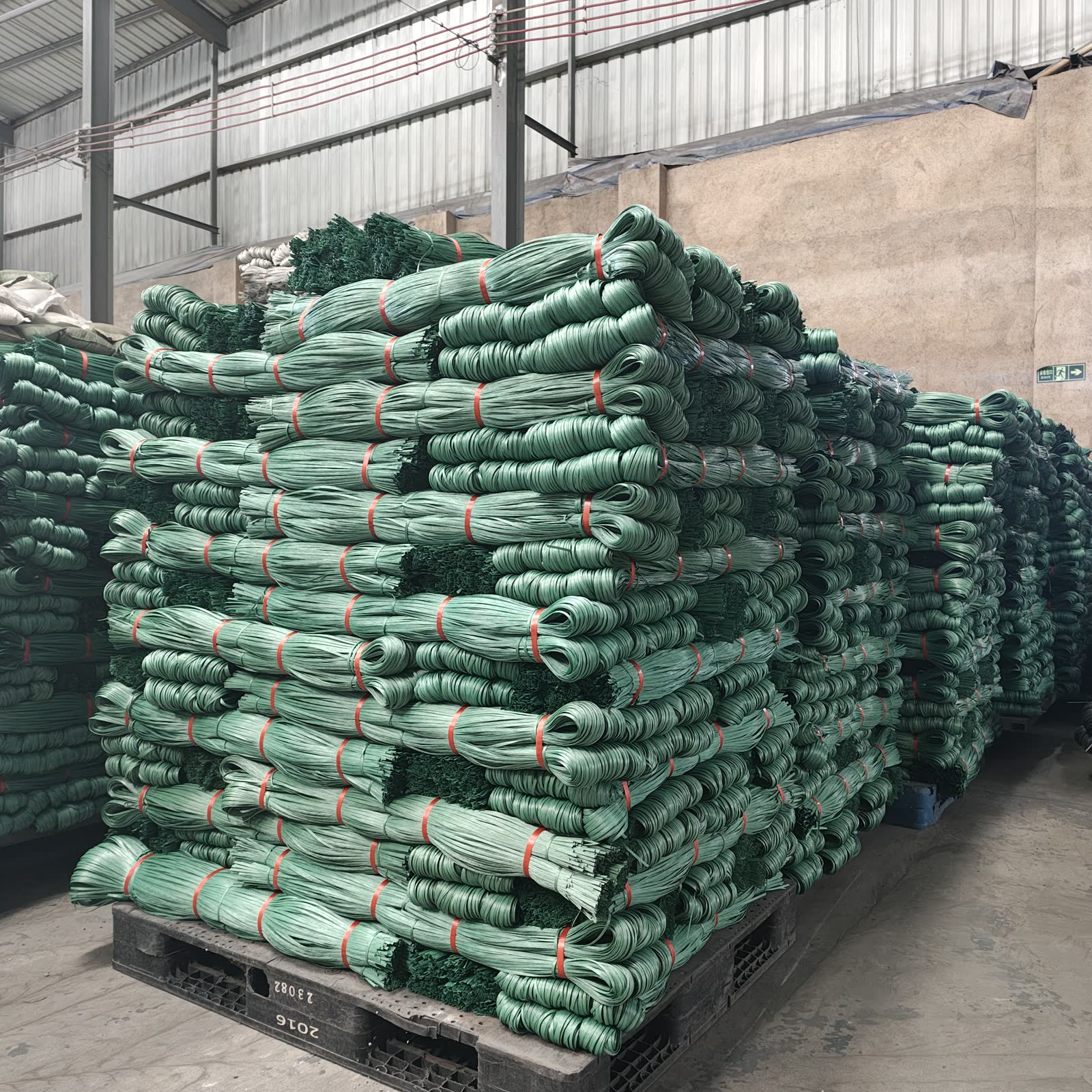 Green finished tying materials in stock