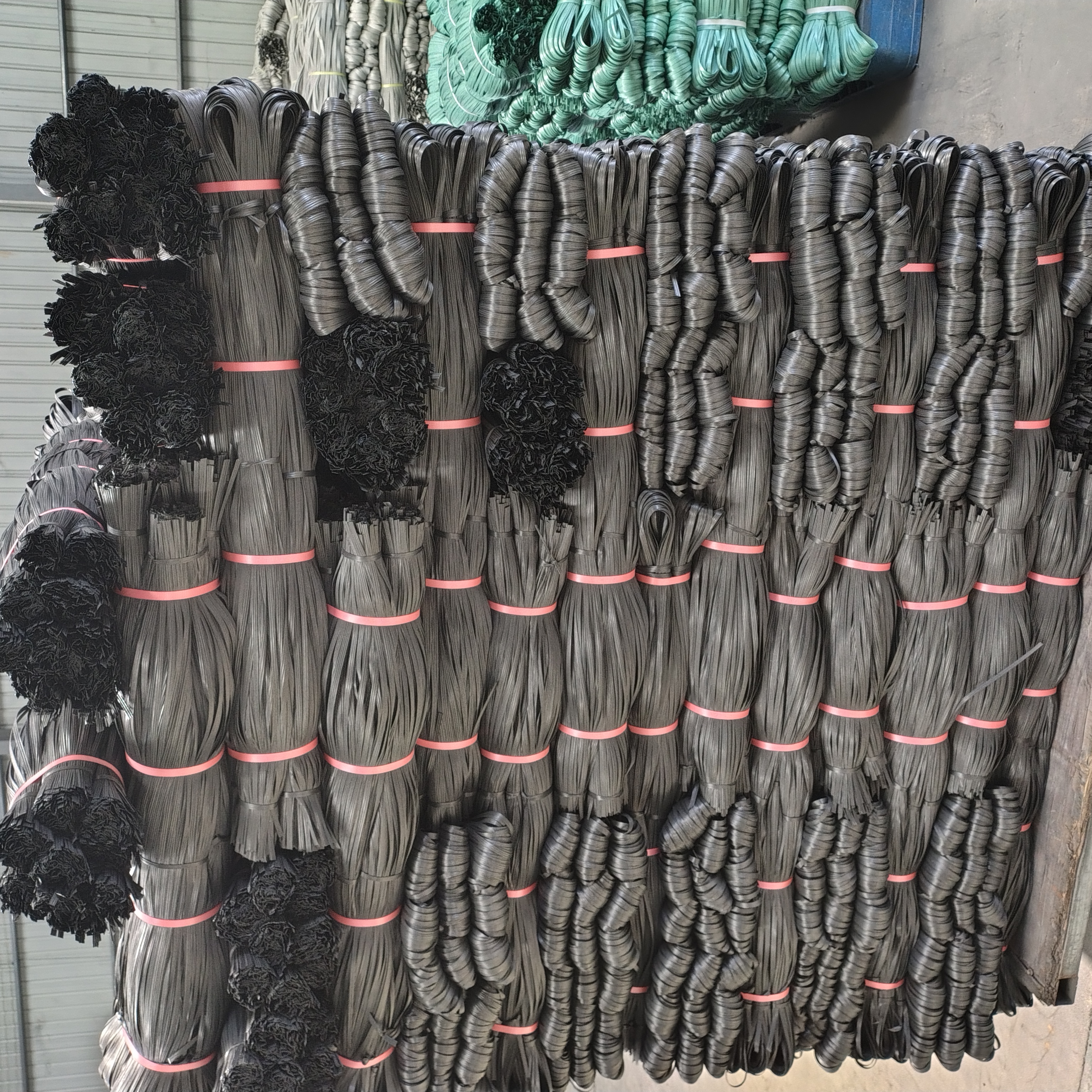 Finished tying material stock in the factory
